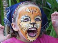 Emily with cat face paint